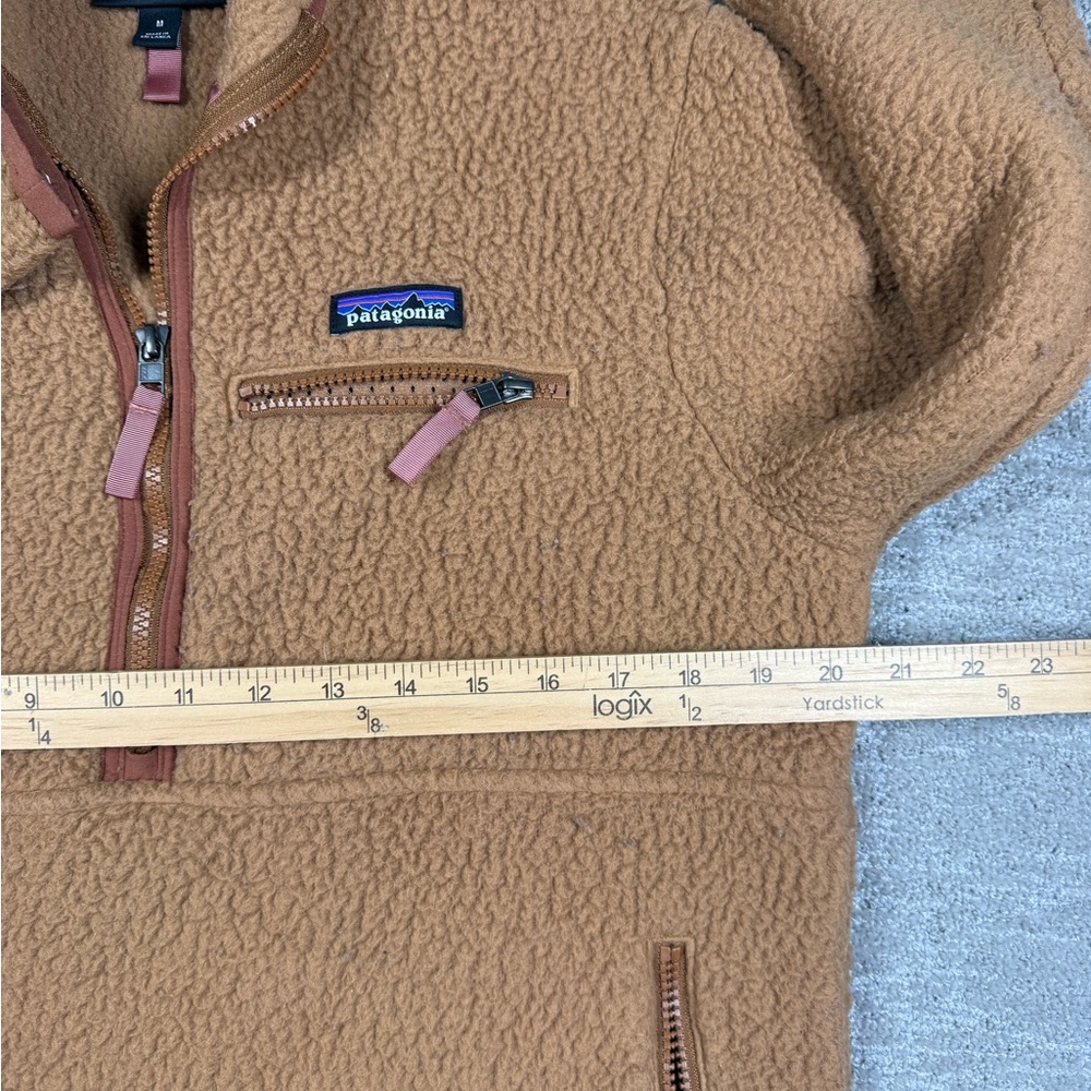 Patagonia Womens Retro Pile Marsupial Brown Pull Over 1/2 Zip Sweater READ M - Picture 7 of 9
